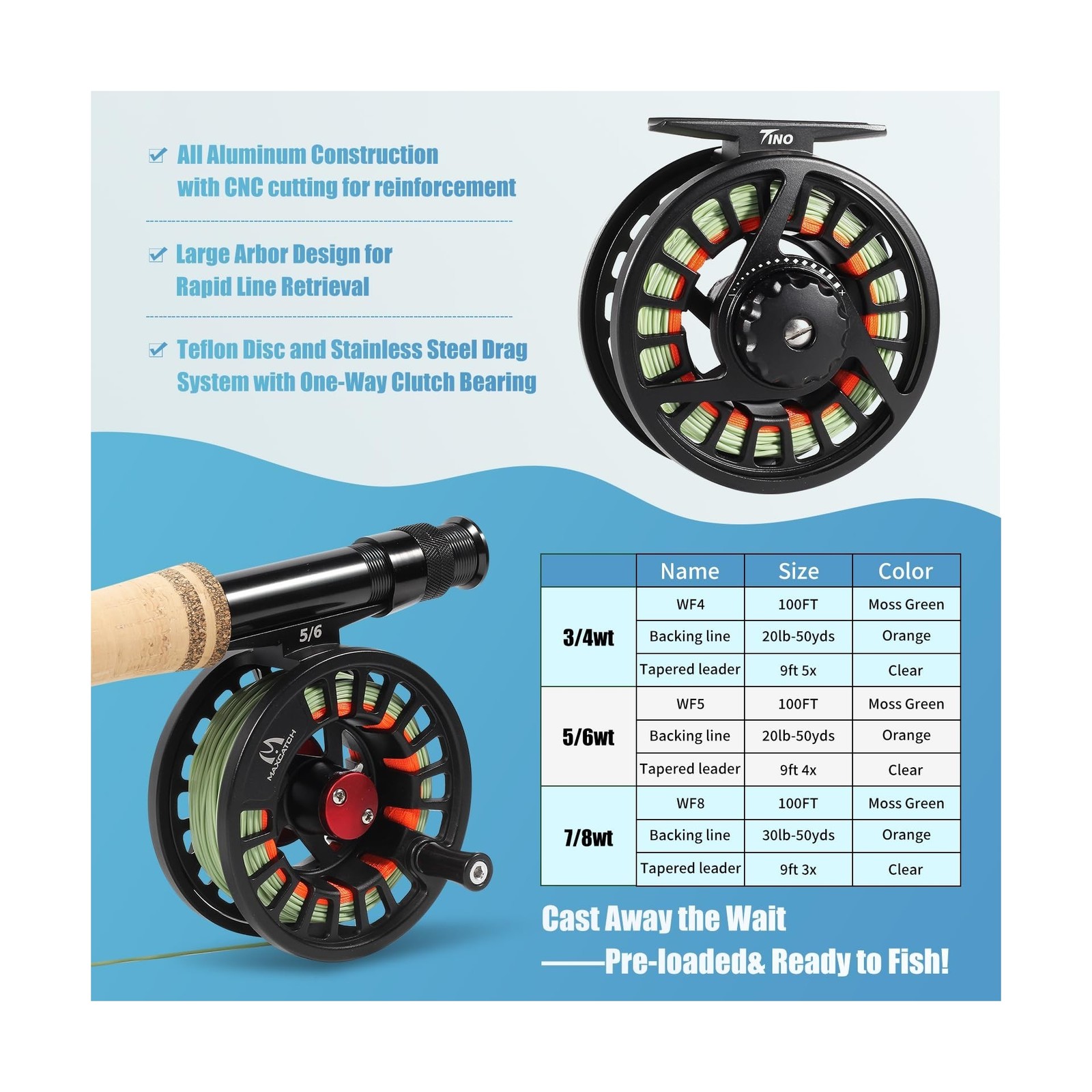 Maxcatch Extreme-X Fly Fishing Rod and Reel Combo, 3-8wt Complete Starter Fis…