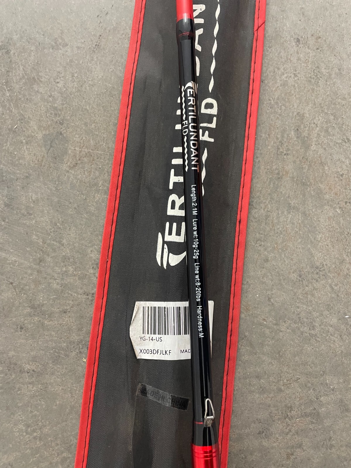 Fertilundant FLD 7ft Carbon Fiber Spinning Fishing Rod – Two Piece – Red