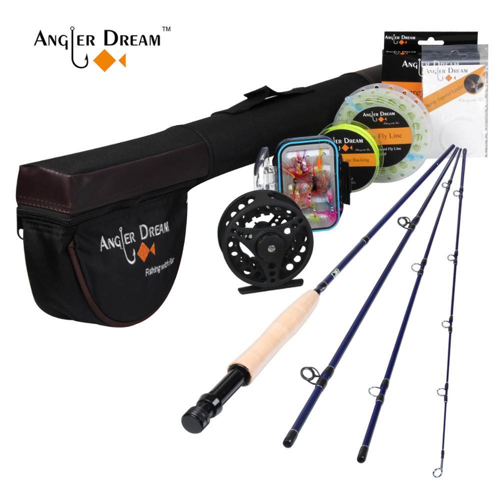 8’4” 3WT 4Pieces Carbon Fly Fishing Rod and Reel Combo Set 3/4WT Reel Rod Combo