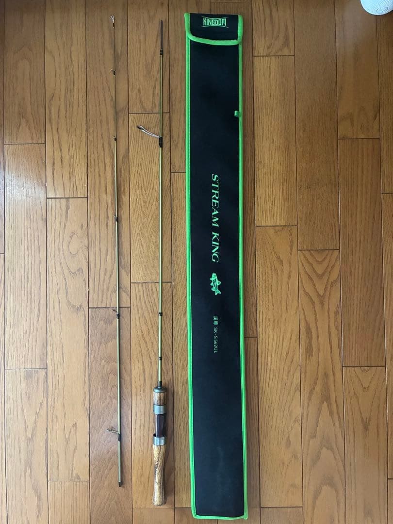 Kingdom Stream KING SK-516UL Spinning Rod Olive Green Wood Grip Used
