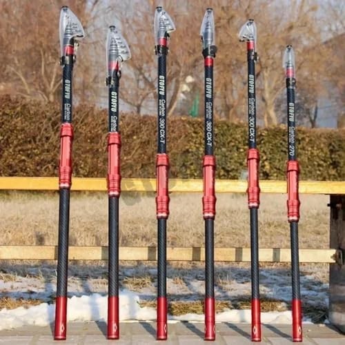 Telescopic Carbon Fiber Surf Fishing Rod Medium Heavy 2-9oz 20-50lb