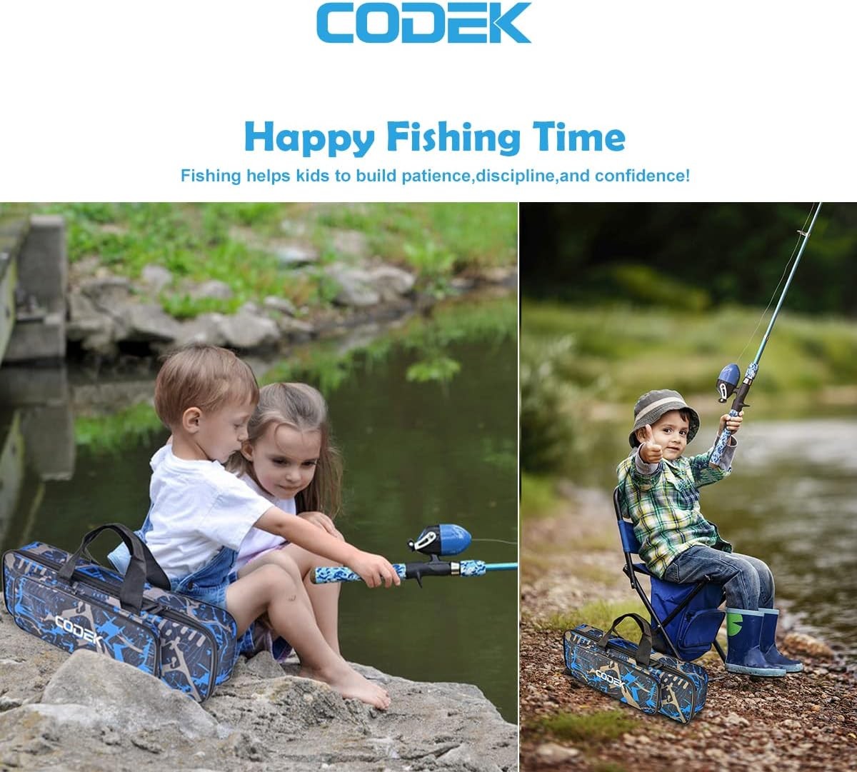 Kids Fishing Pole Set with Full Starter Kits 2 Set Portable Telescopic Fishing