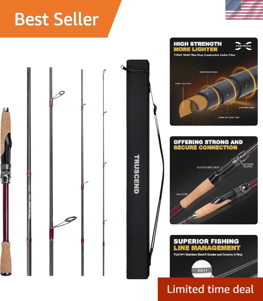 Craz Fishing Rod – 5-Piece Toray Carbon Design for Everyday Fishing Adventures