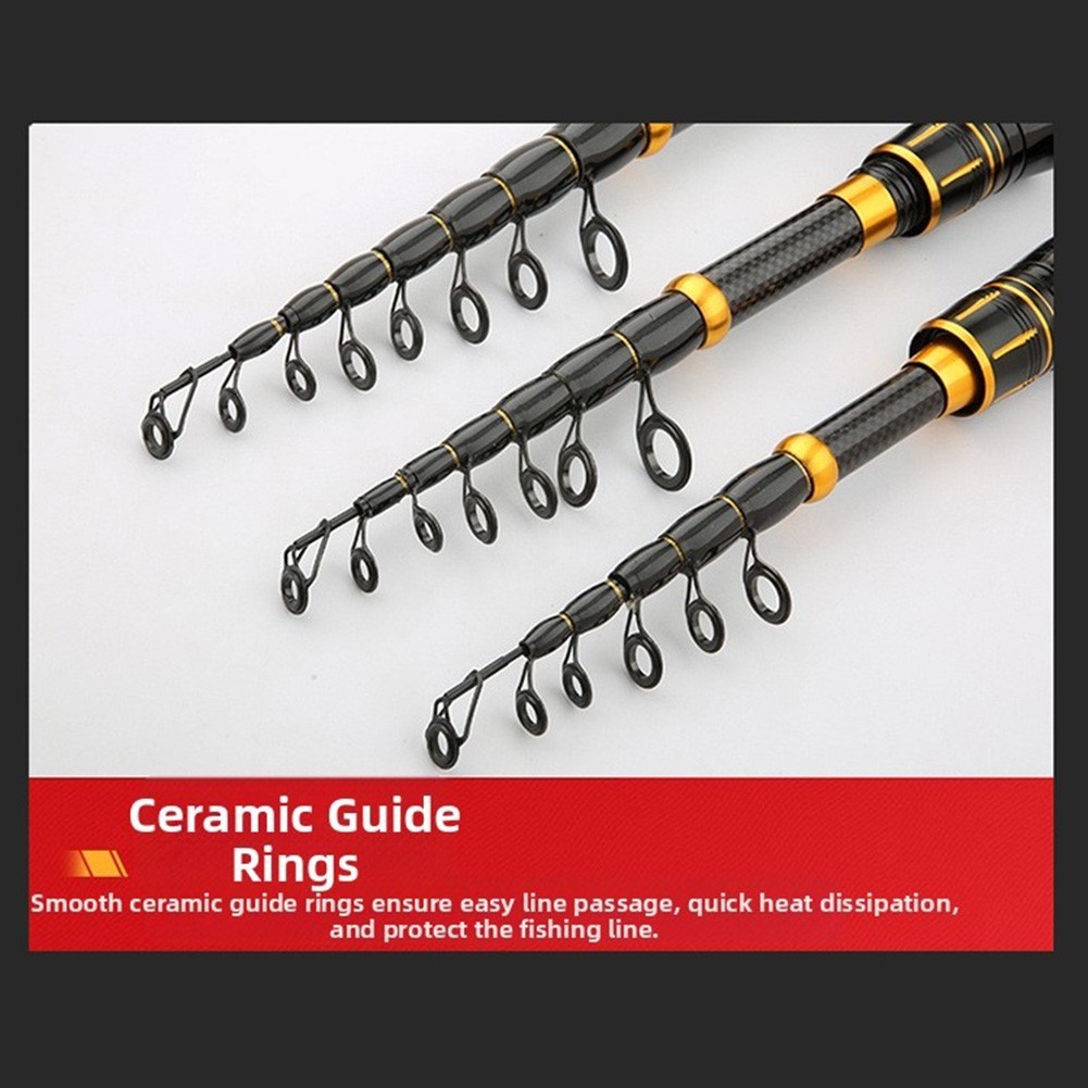 Telescopic Fishing Rod Camping Fishing 2.4m Telescopic Rod 43cm Compact Size