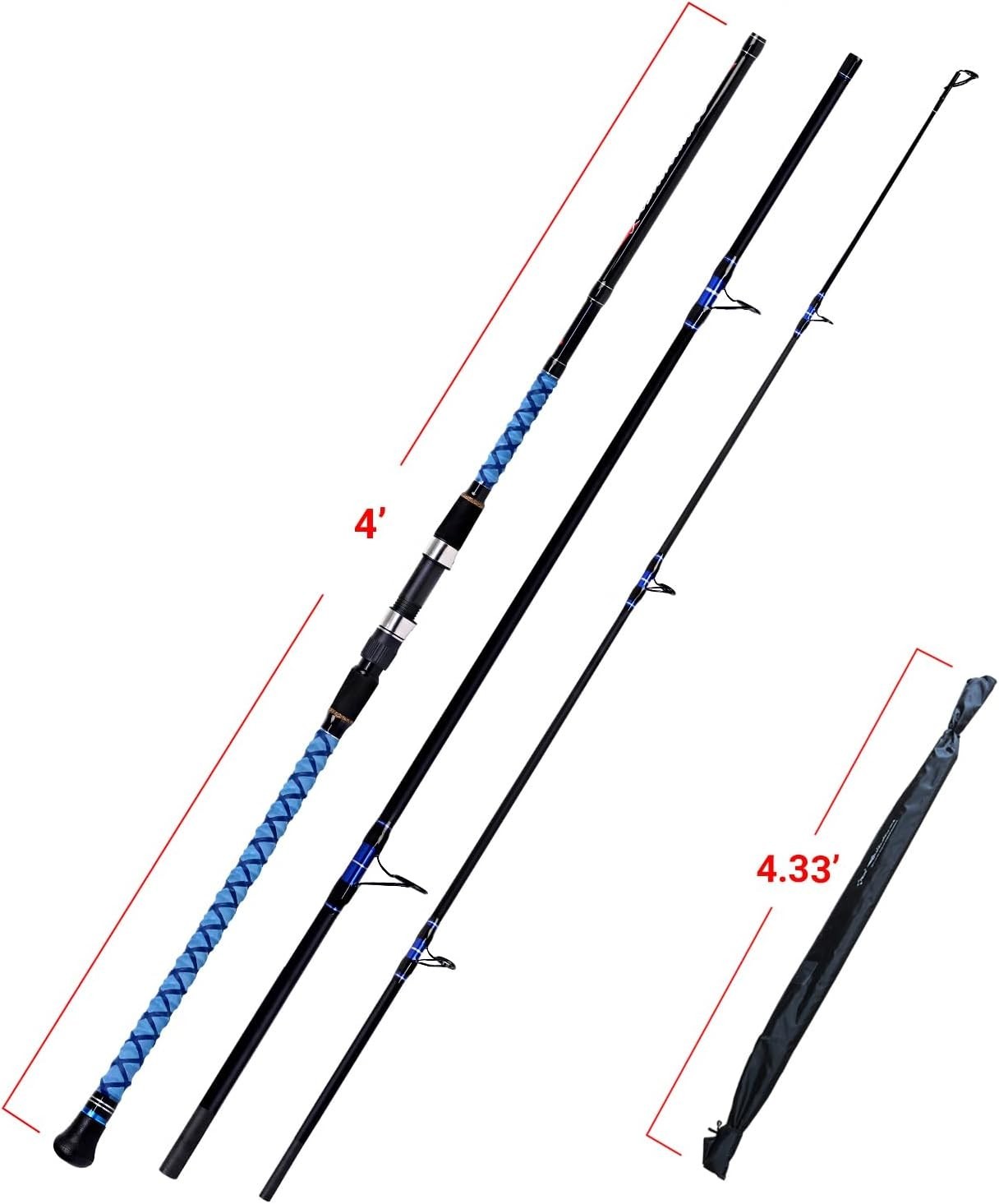 High-Performance 12ft Surf Spinning Fishing Rod 3 Piece – Lightweight & Strong