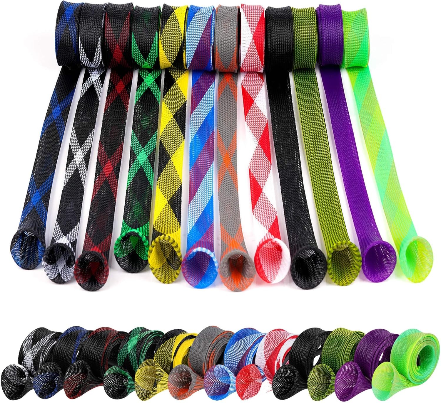 6.5 feet, 7 Feet, black, purple, red/white and blue, gray orange, black…