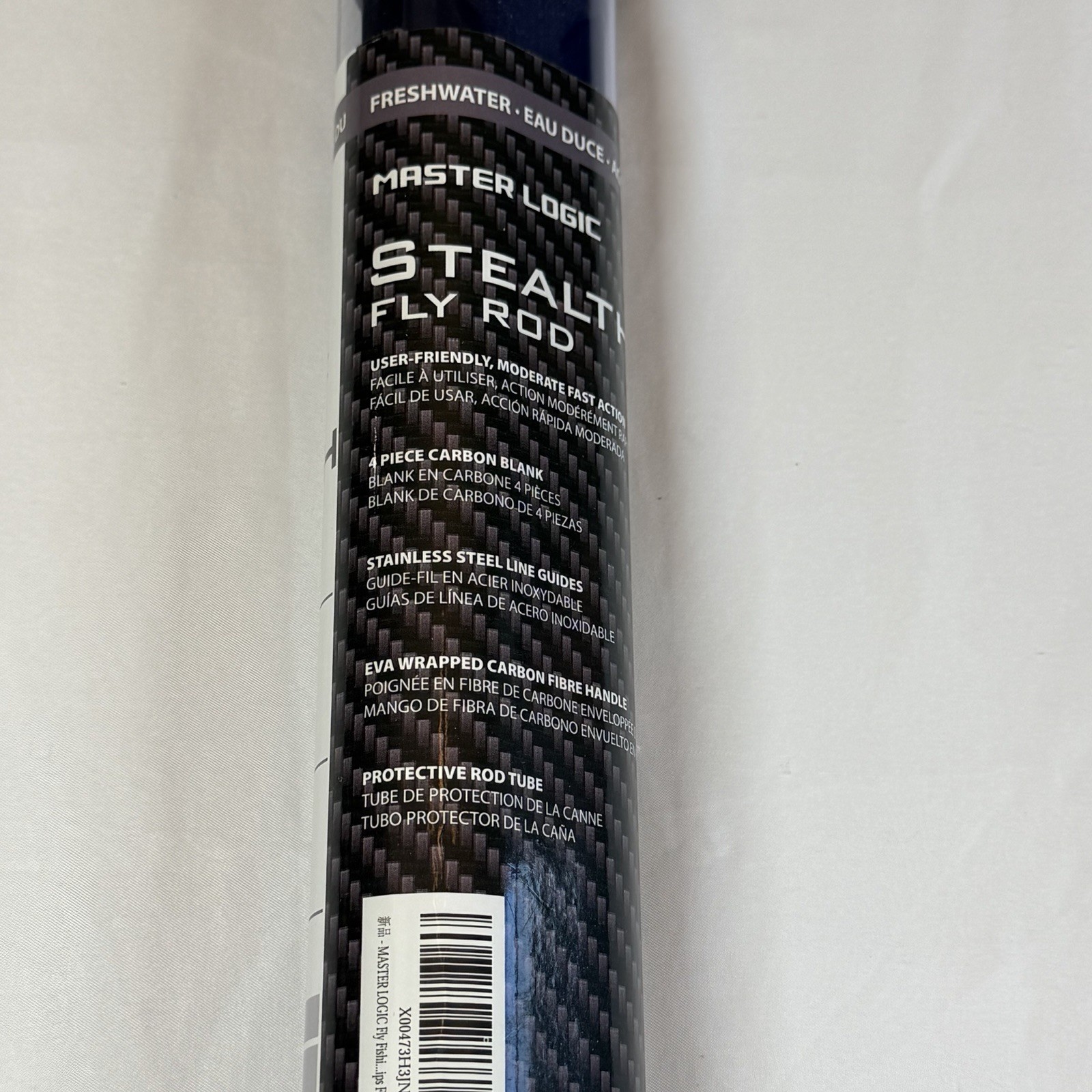 Master Logic Stealth Fly Rod 8′ 5wt 4pc Moderate Fast Carbon Fiber w/Tube