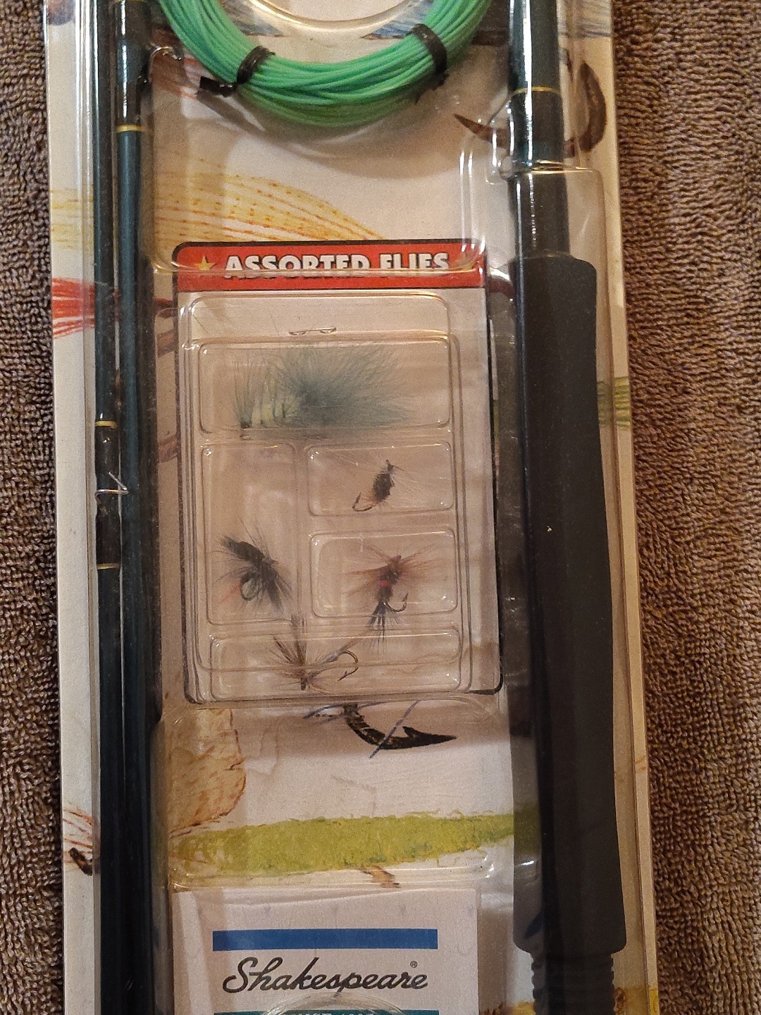 New Vintage Sealed Shakespeare Complete Fly Rod Fishing Kit 8Ft & Accessories