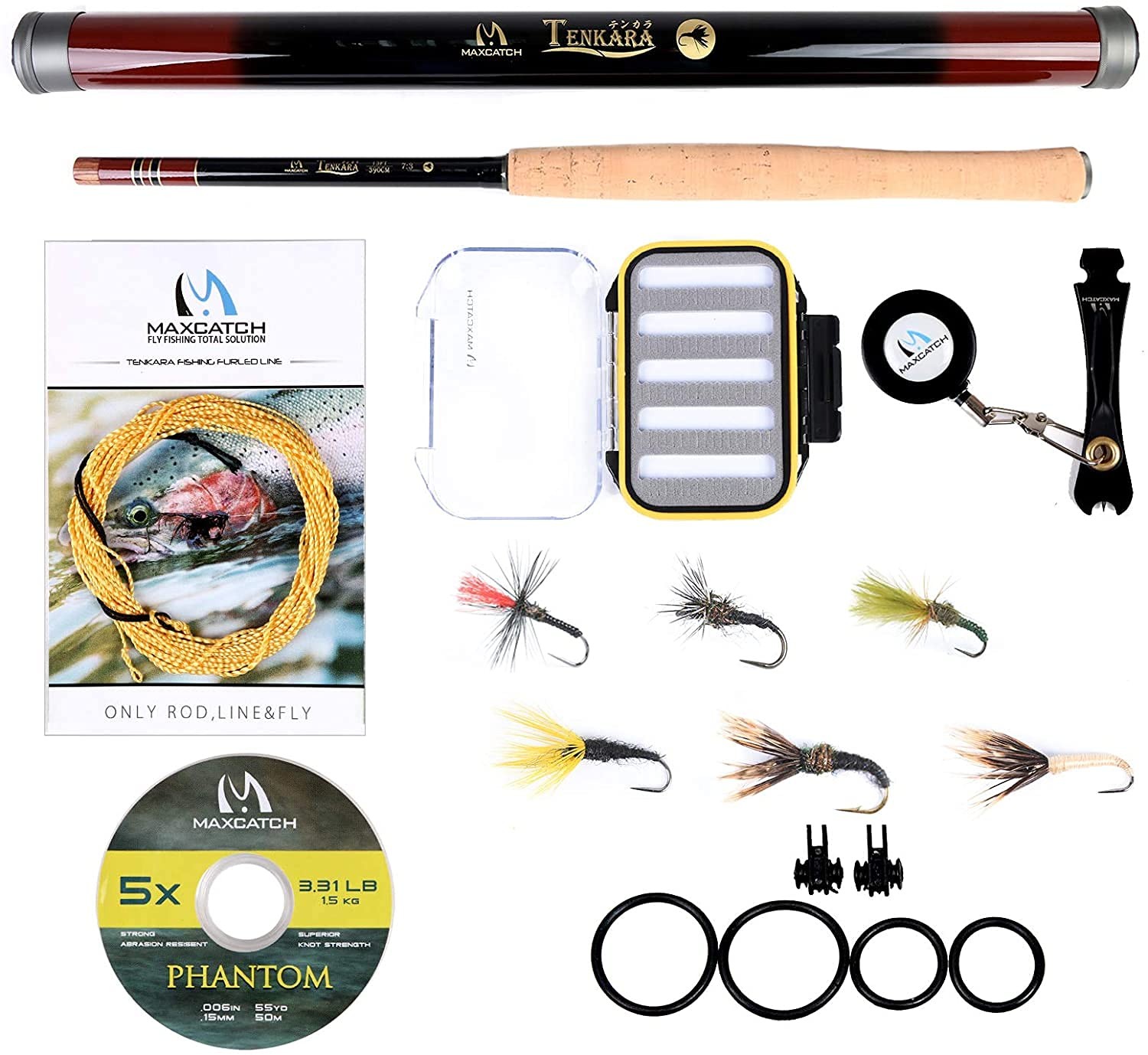 M MAXIMUMCATCH Tenkara Fly Fishing Rod Telescopic Carbon 11ft Set