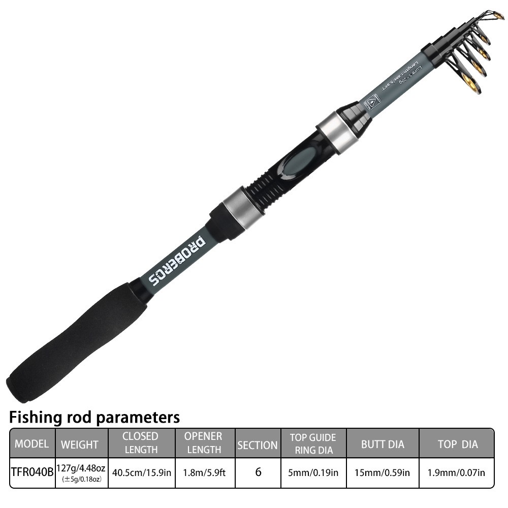Telescopic Fishing Rod Glass Fiber Portable Saltwater/Freshwater Fishing Tool
