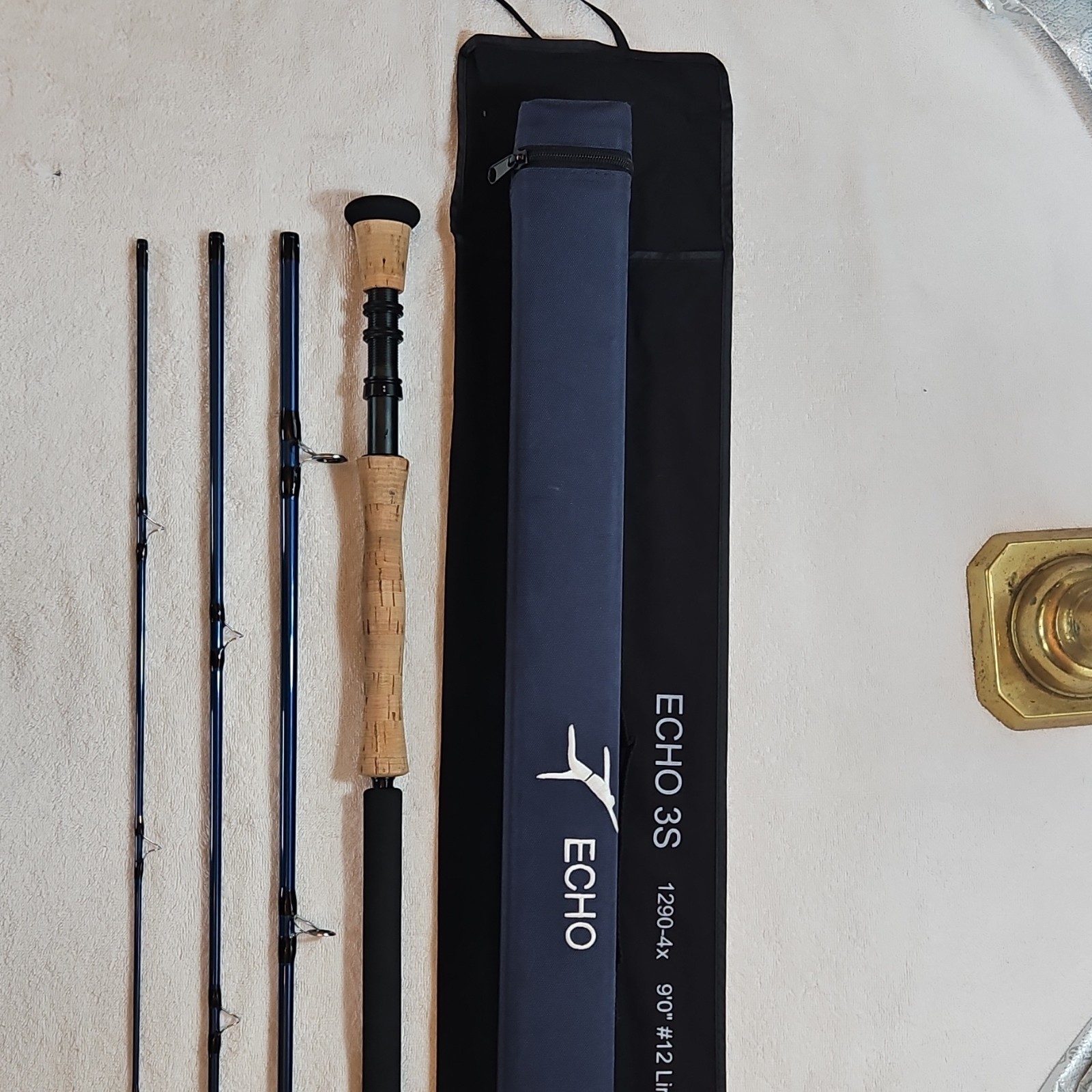 ECHO 3S 1290-4X Fly Rod 9ft 12wt 4pc Fast Graphite w/ Tube Sock