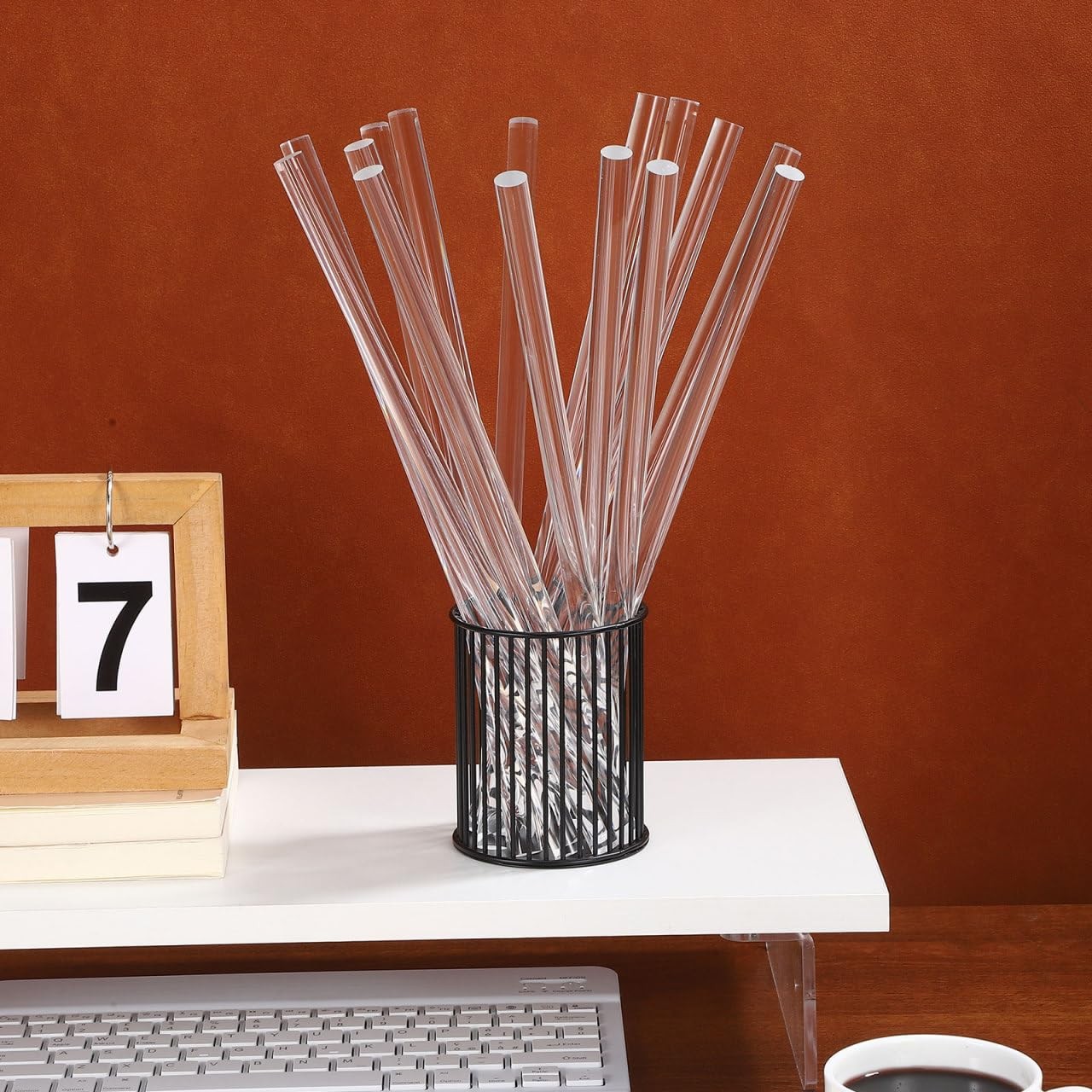 15 PCS 0.5 In Dia x 12 In Clear Round Acrylic Plastic Dowel Rods Sticks
