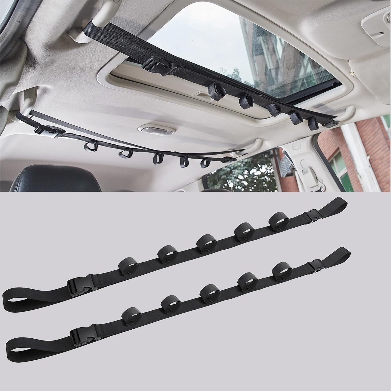 MOPHOEXII Fishing Pole Holder for Car,Car 7.8 x 1 x 10.9 inches, Black