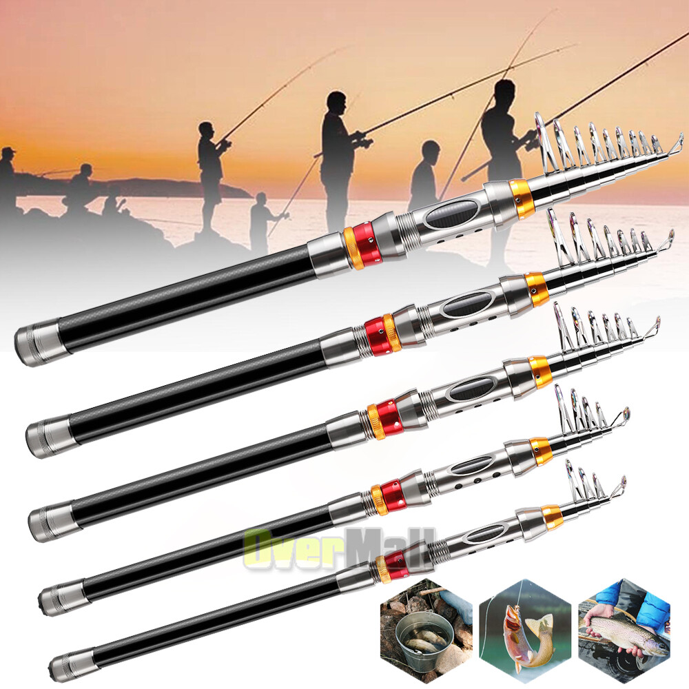 Carbon Fiber Telescopic Fishing Rod 3.6m Retractable Folding Poles for Saltwater