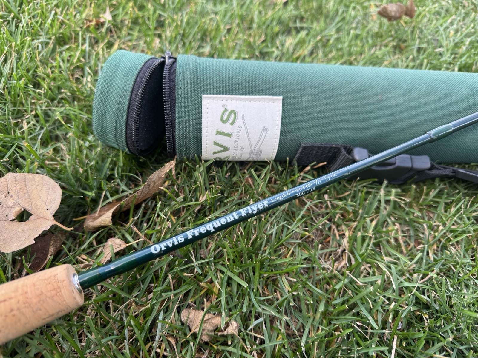 Orvis Frequent Flyer 6′ 3pc Spinning Rod wt. 2-6lb 1/32 1/2 oz. Mid Flex