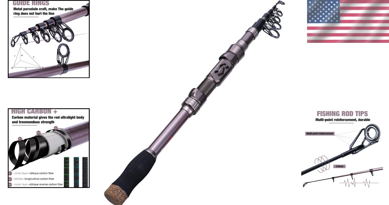 Travel-Friendly Fishing Rod – 24 Ton Carbon Fiber, Comfortable EVA Handle, 5.9FT