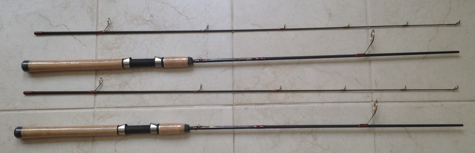 2 Rods Bundle – Graphite Trout Spin Rods – 2 section 6’6″ – Light Guides -New