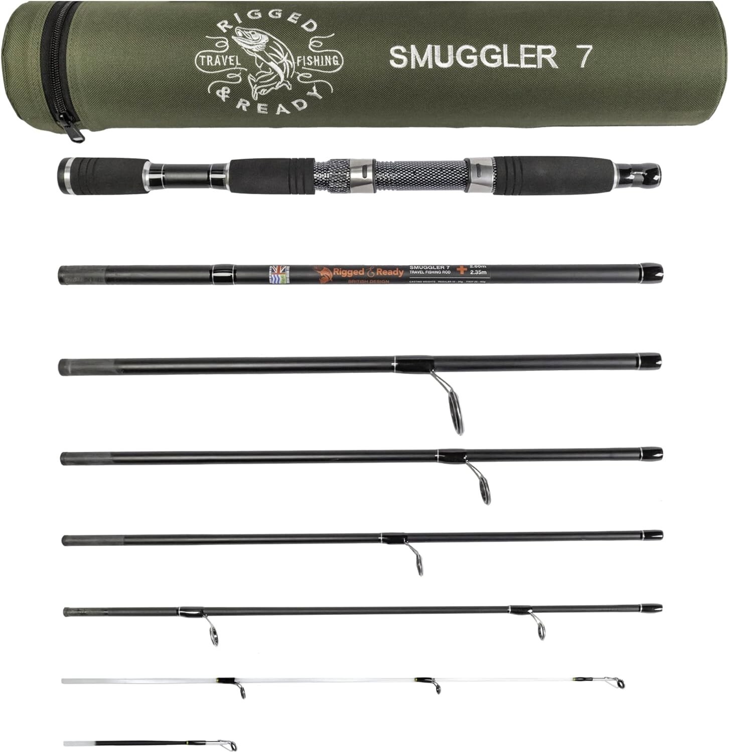 Travel-Friendly Fishing Rod, 8.5′ Compact with 2 Tips for Diverse Fishing Styles