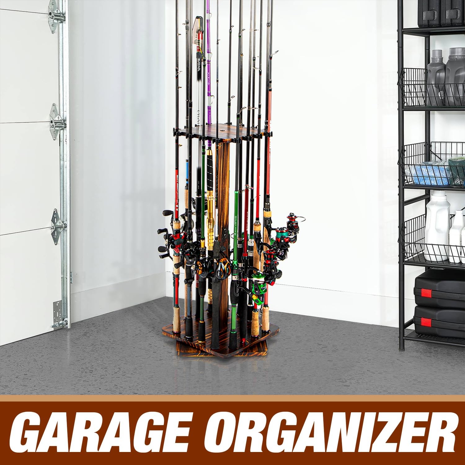 Ghosthorn Fishing Rod Holders for Garage, 12.9 inches, Carbonization