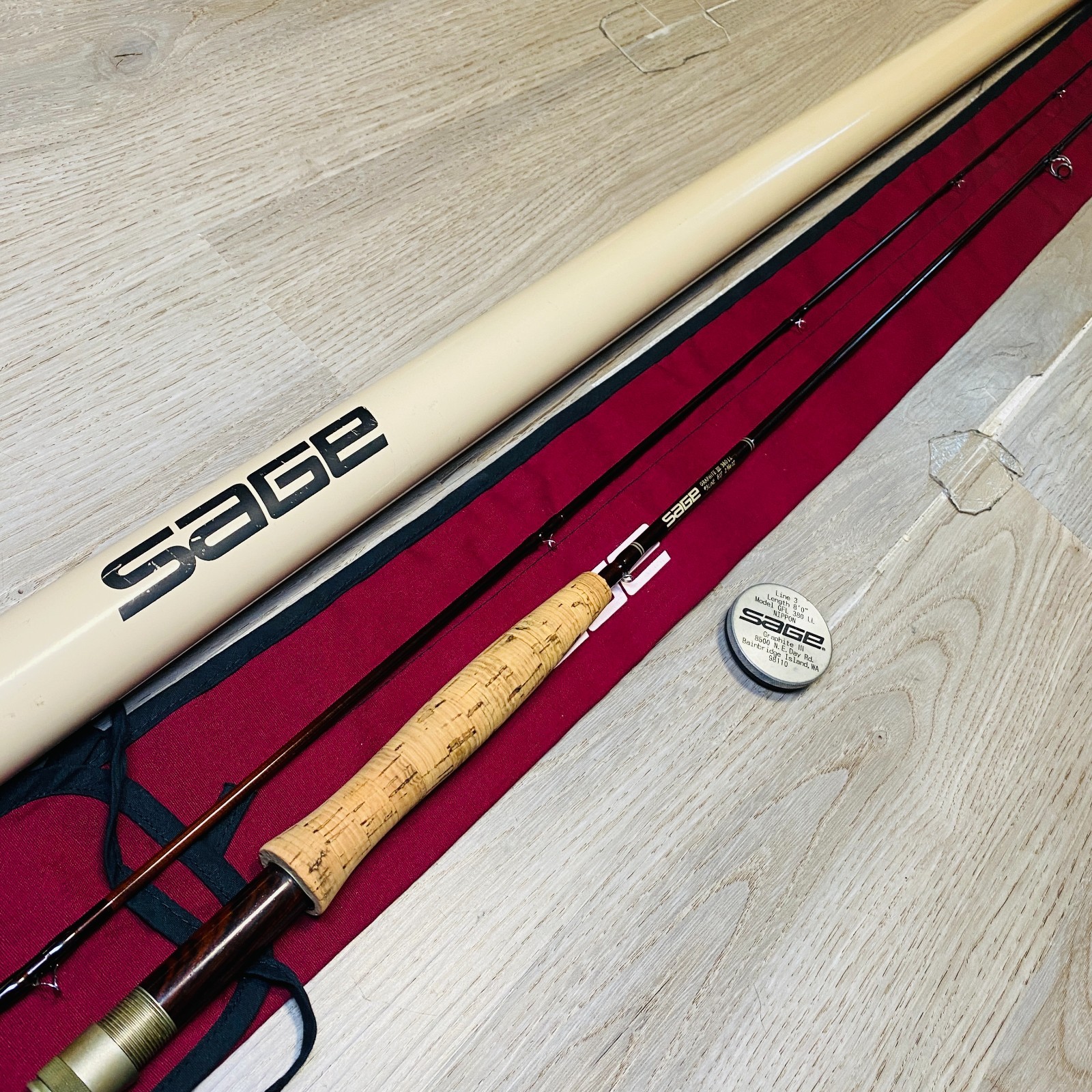 Sage Graphite III GFL 380 LL NIPPON 3wt 8’0″ Fly fishing rod w/Sock Tube