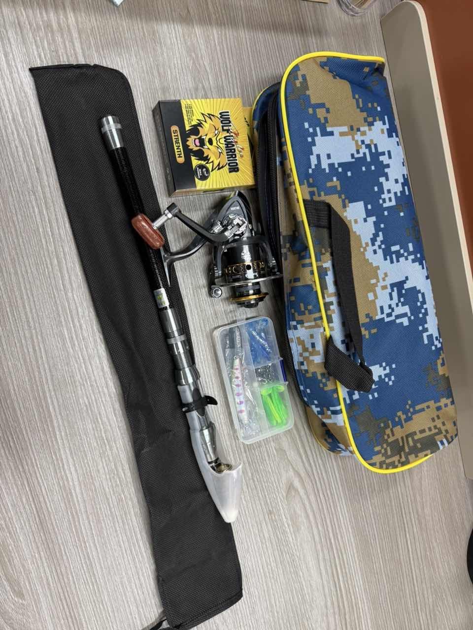 Carbon Fiber Telescopic Fishing Rod Pole Reel Bag Combo Sea Saltwater Freshwater