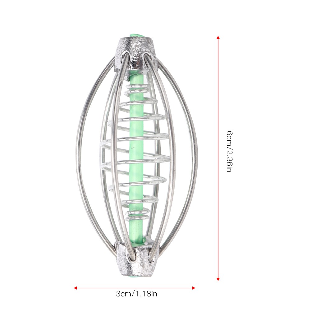 N- 10PCS Stainless Steel Spring Fishing Feeder Bait Cage Holder Tackle Accessory