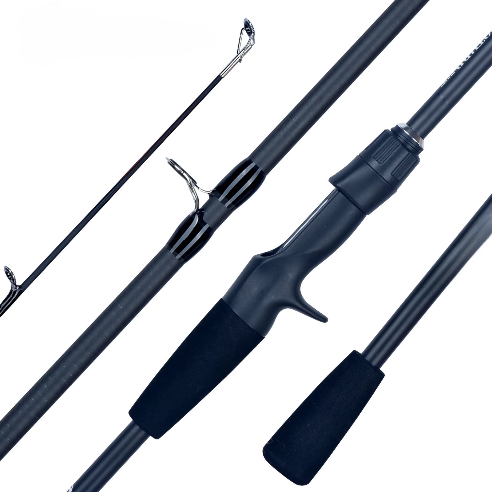 6ft 2pc Spinning Fishing Rod Ultra Light Fibreglass Lure Rod Pike Perch Bass Tro