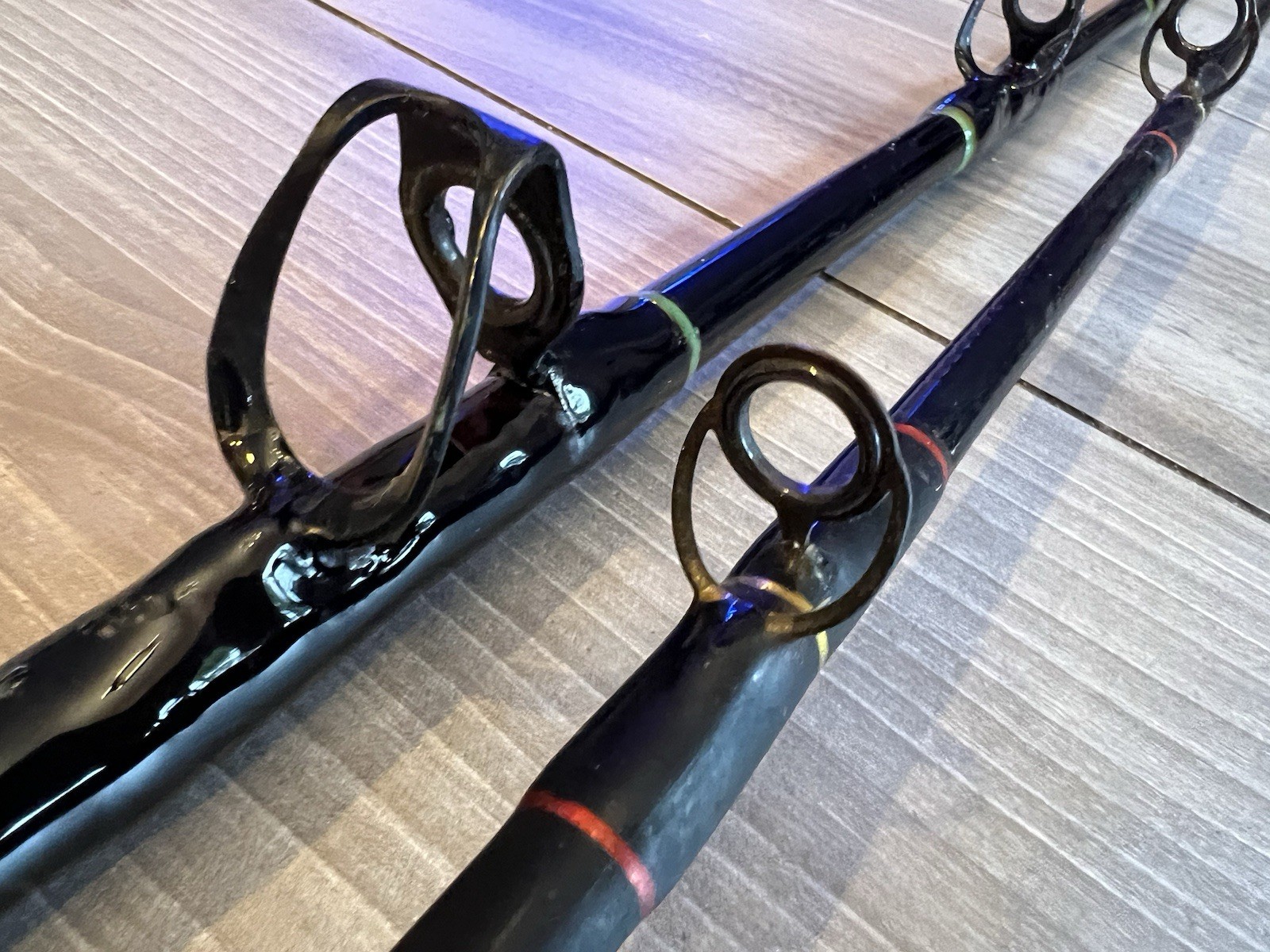 Lot of 2 Conventional Fishing Rods Star Rods Aerial & Vtg Shimano TLD 70 Heavy