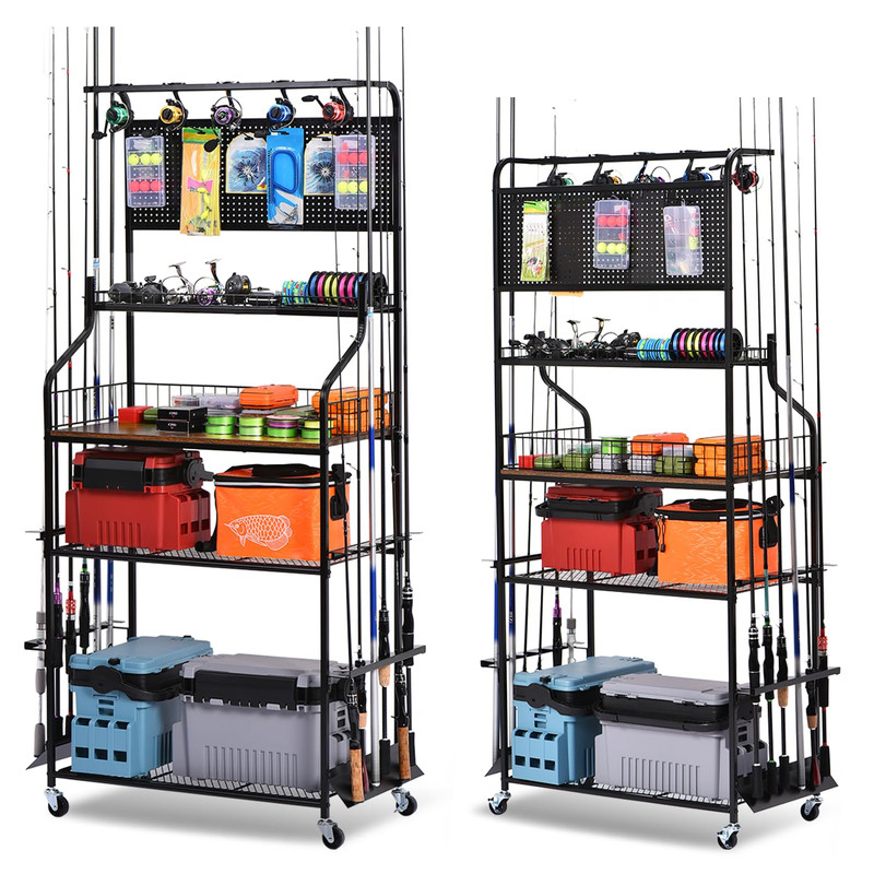 Lezbanz Heavy Duty Fishing Rod Holder Fishing Organizer For Garage Up To 15