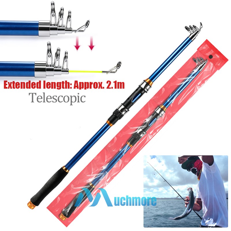 Telescopic Fishing Rod Pole Heavy Duty Carbon Fiber Sea Saltwater & Freshwater