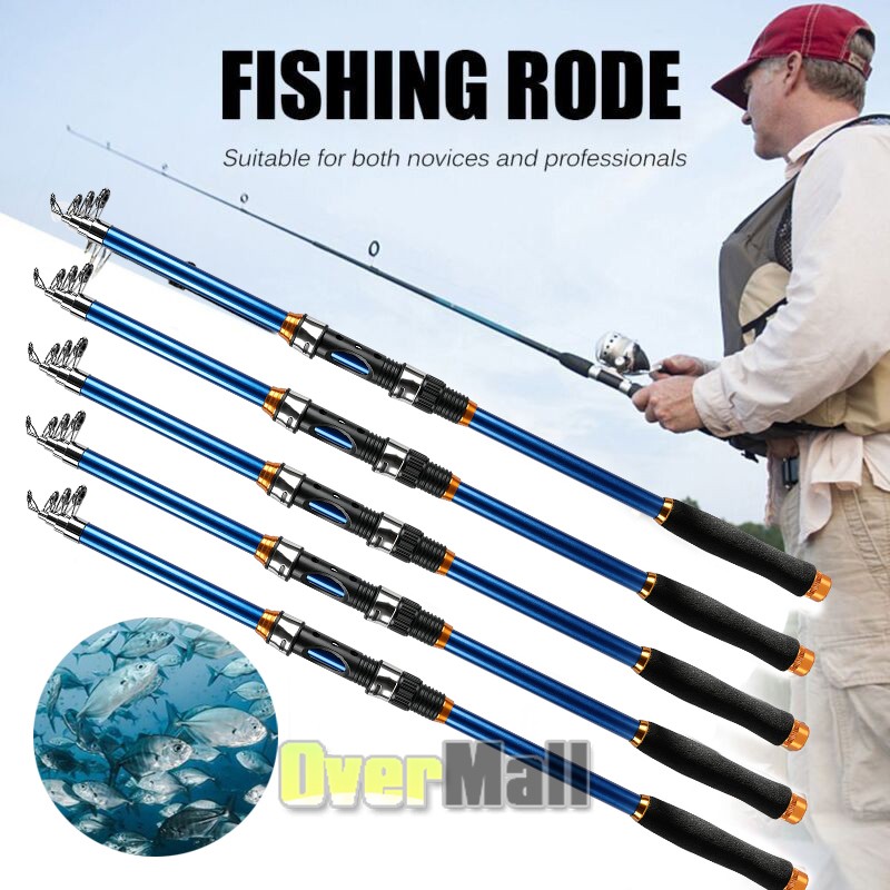 1-5X Carbon Fiber Spinning Rod Telescopic Fishing Rod 2.1M Casting Lure Pole