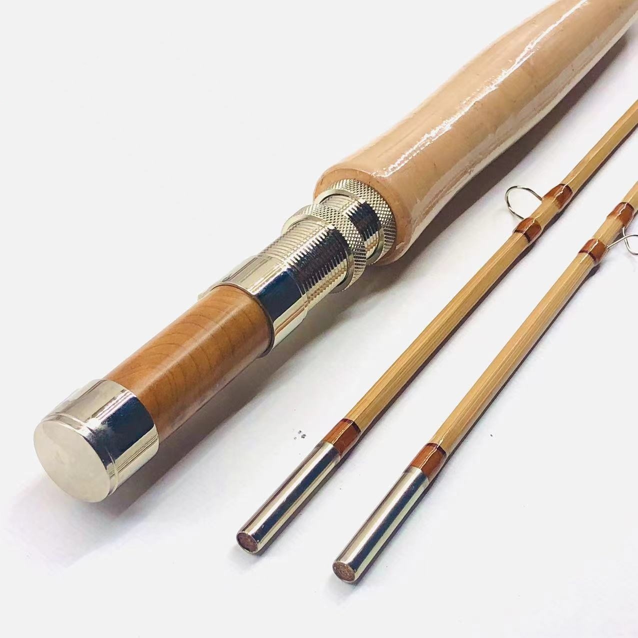 Handmade Bamboo Fly Rods 7’6″5 wt/Vintage Cane Fly Fishing Rods Green Product
