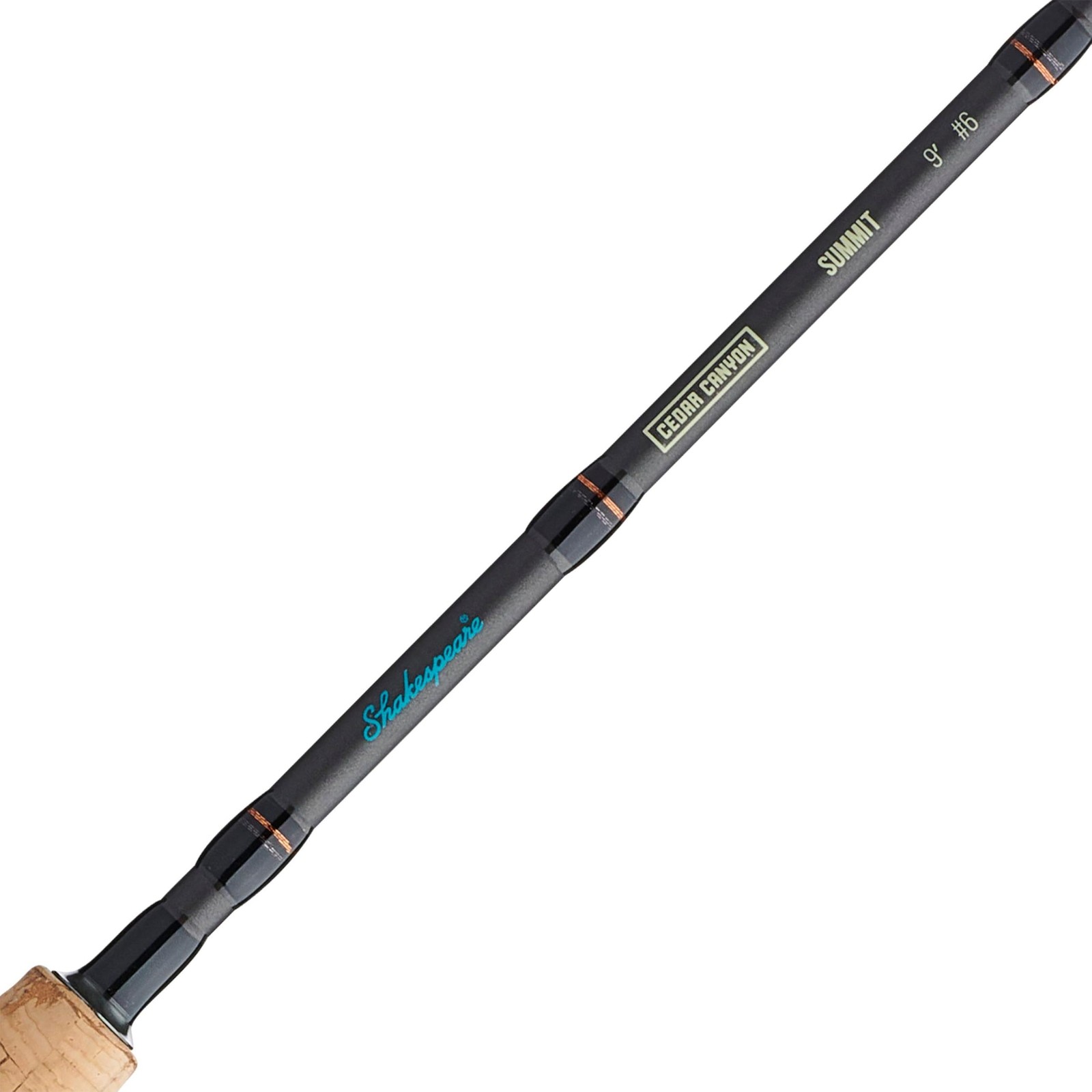 Shakespeare Cedar Canyon Summit Fly Fishing Rod, Black, 9′ – 6wt – 4pc, Multi