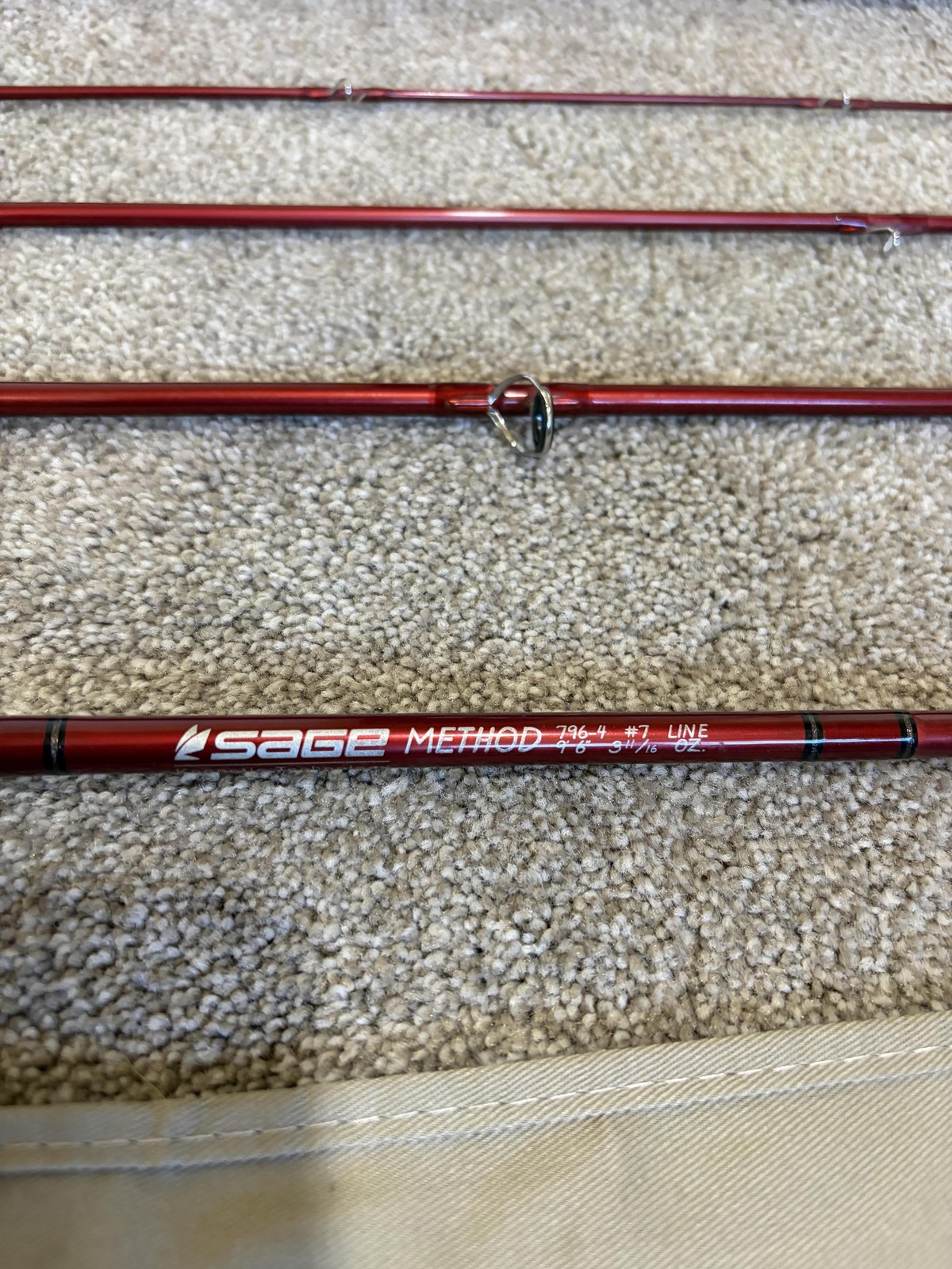 Sage Method 796-4 Fly Rod 9’6 7wt 4 Piece Red Graphite Konnetic Extra Fast Rod