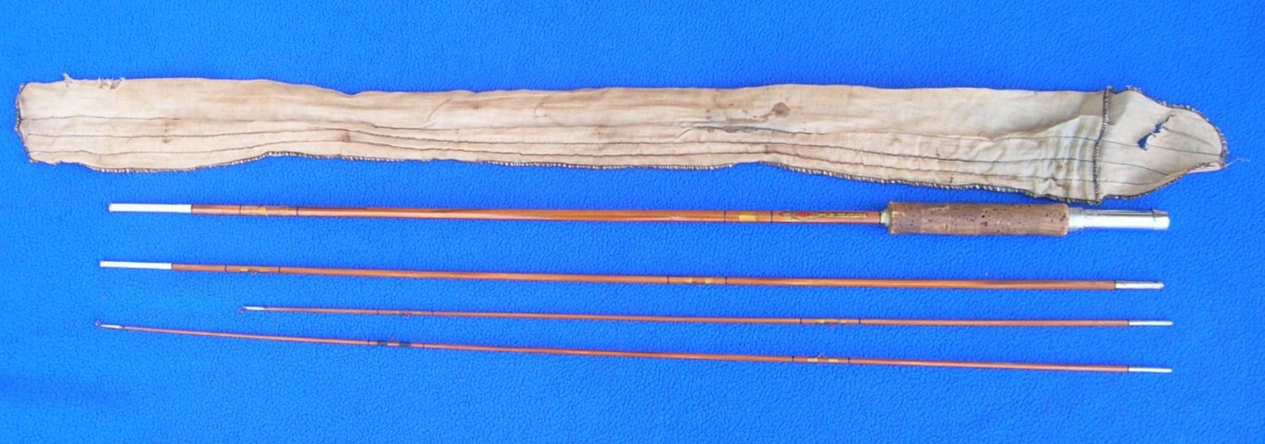 Vintage Horrocks Ibbotson Co. Bamboo Fly Fishing Rod with Original Cloth Bag JL