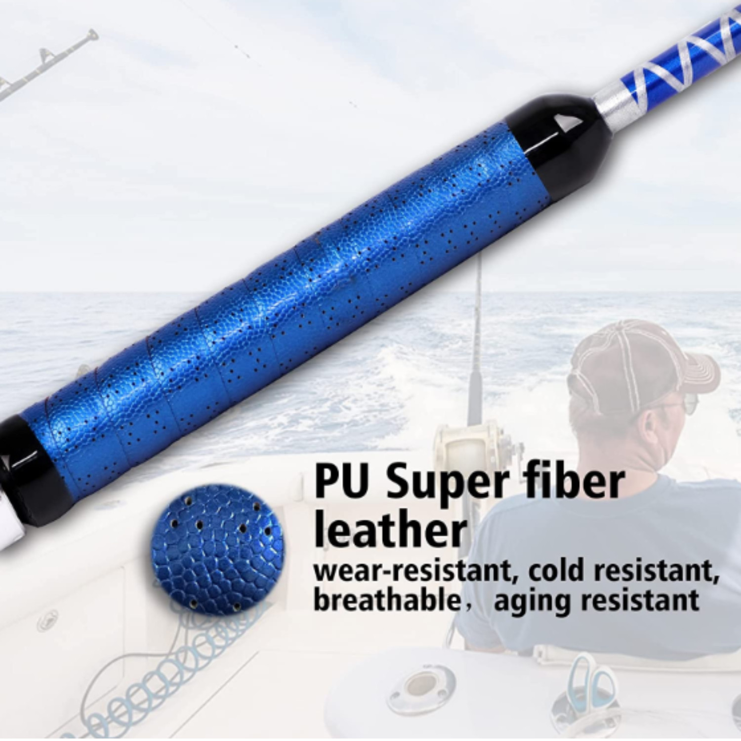 2 Piece 5’6 Trolling Fishing Rod Bent Butt Roller Guides Saltwater 50-80 lbs