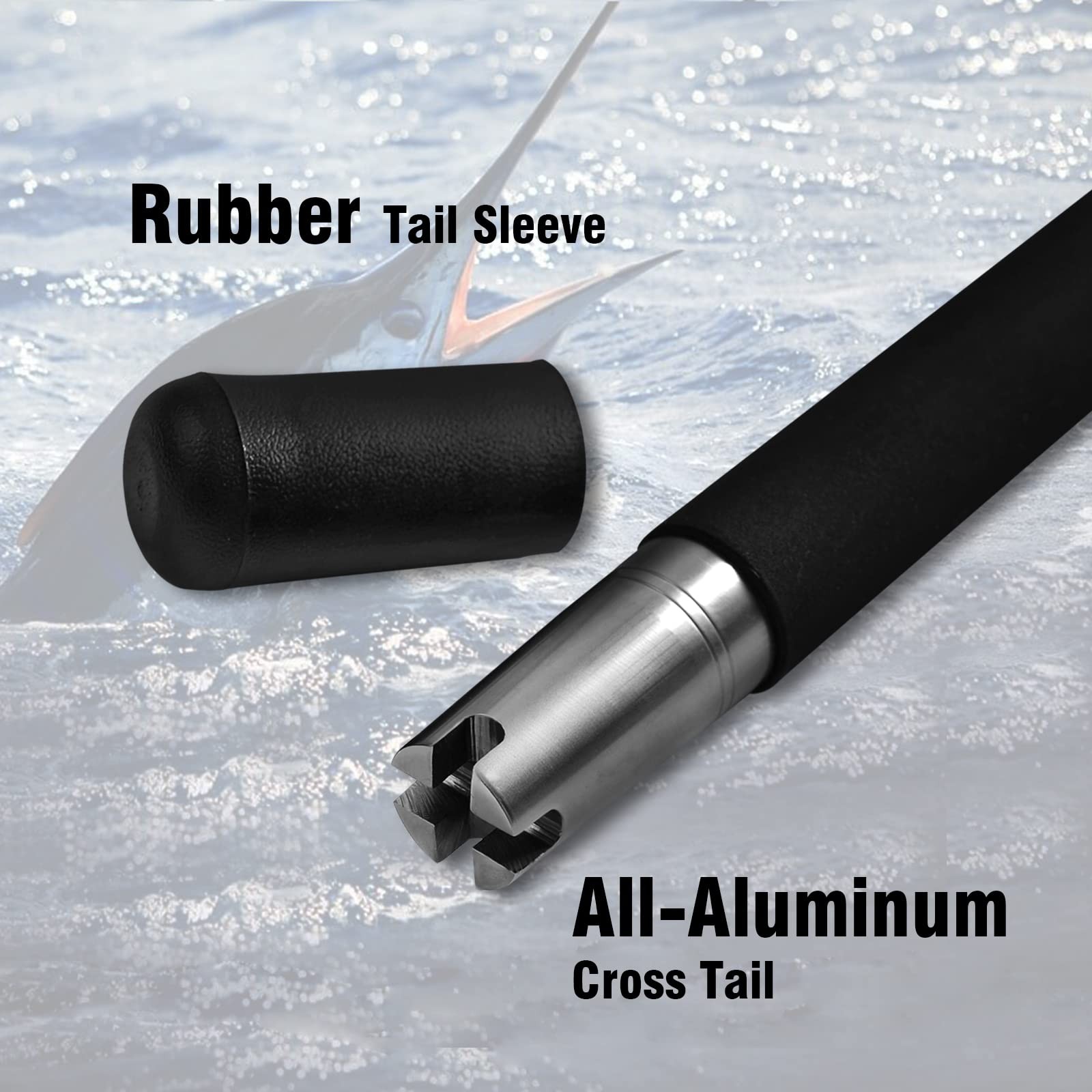 Fiblink 1-Piece/2-Piece Saltwater Offshore Heavy Trolling Rod 7’, Black,Gold
