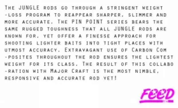 Feed Rod Baitcast Jungle Pin Point JBC-66 MH P.E 2.5 Max (0164)