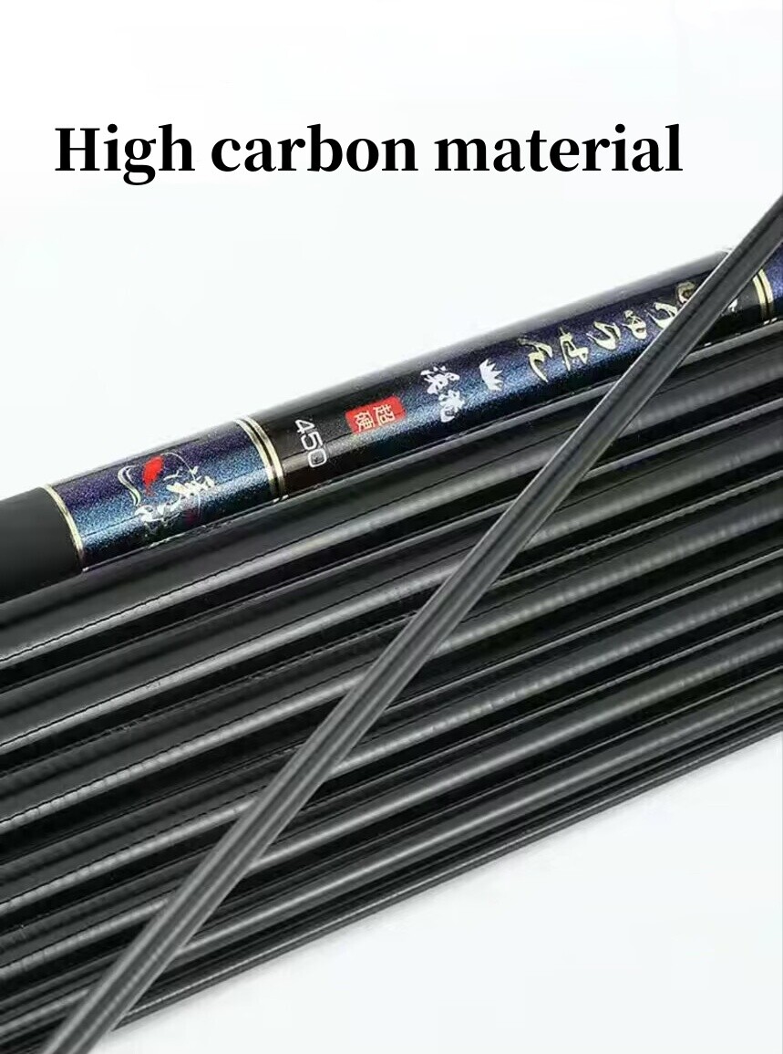 Carbon Fiber Fishing Rod Telescopic Ultra-light 3.6m 4.5m 5.4m 8m 9m Stream Rods