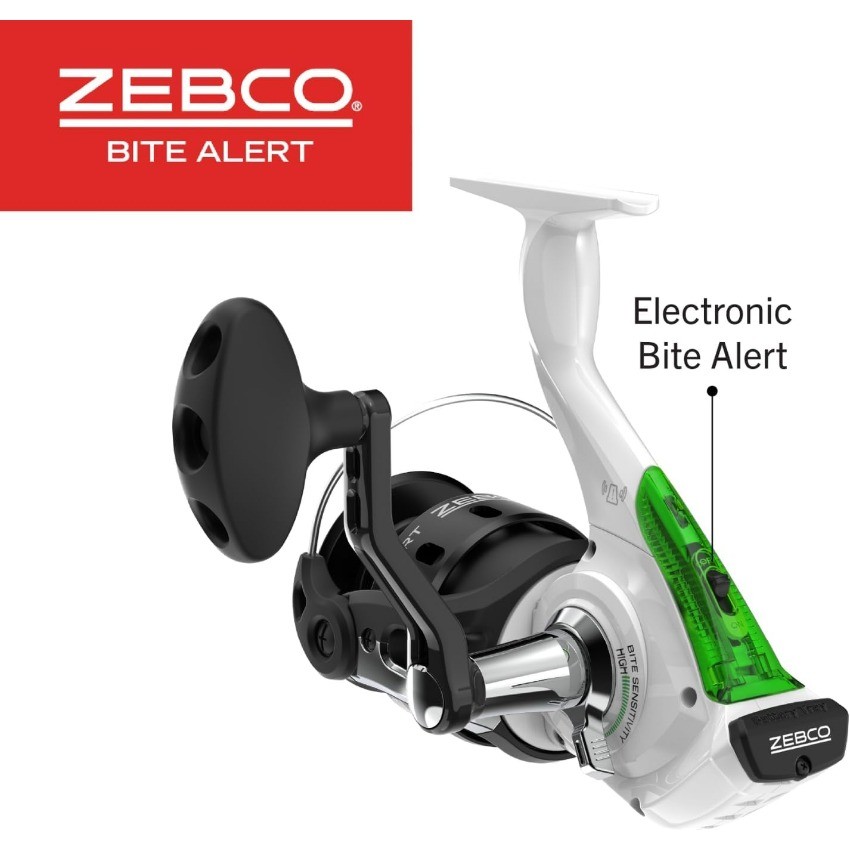 Zebco Bite Alert Spinning Reel and 2-Piece Fishing Rod Combo Y