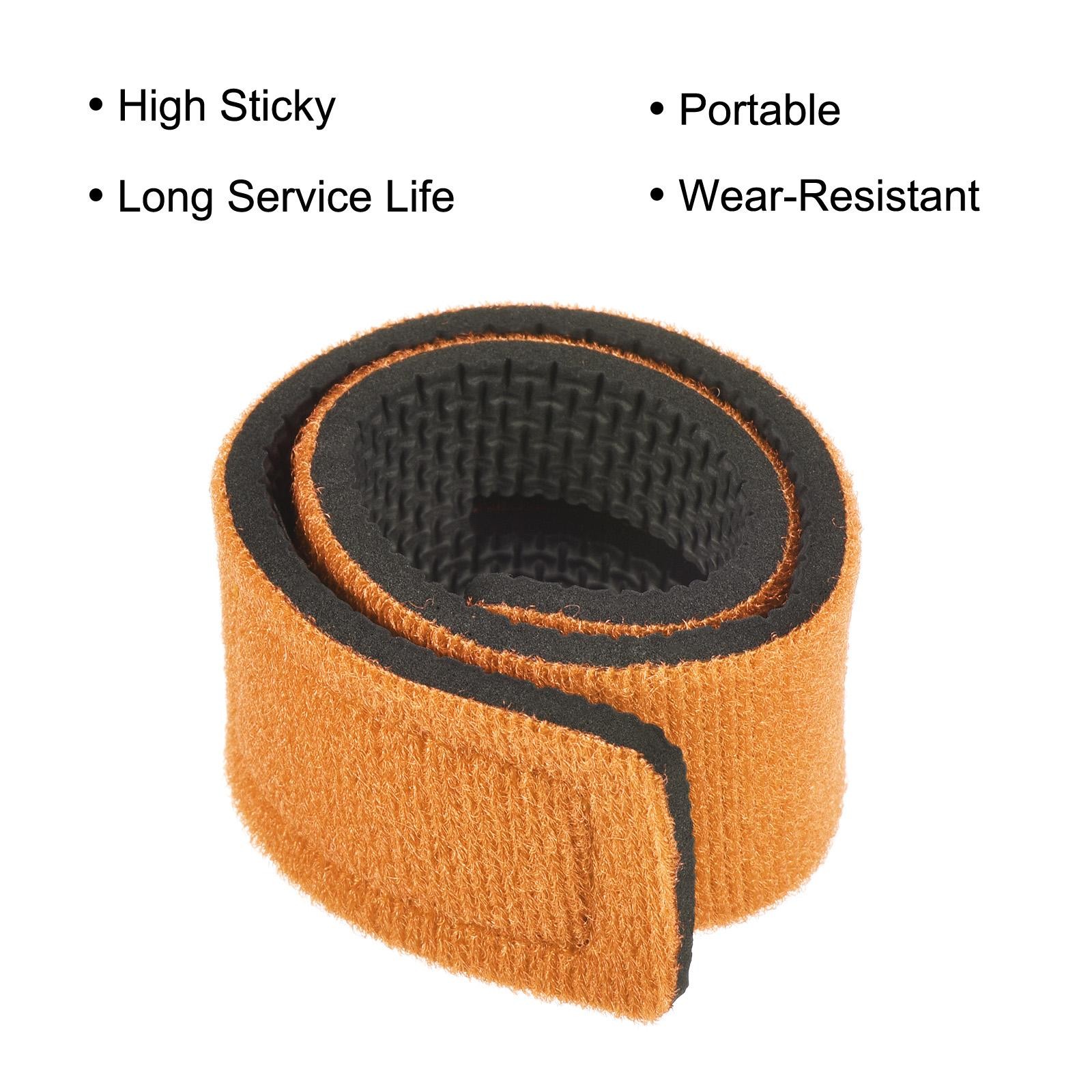6pcs Fishing Rod Strap, 25cm Stretchy Belts Holders Pole Sleeve Cover, Orange