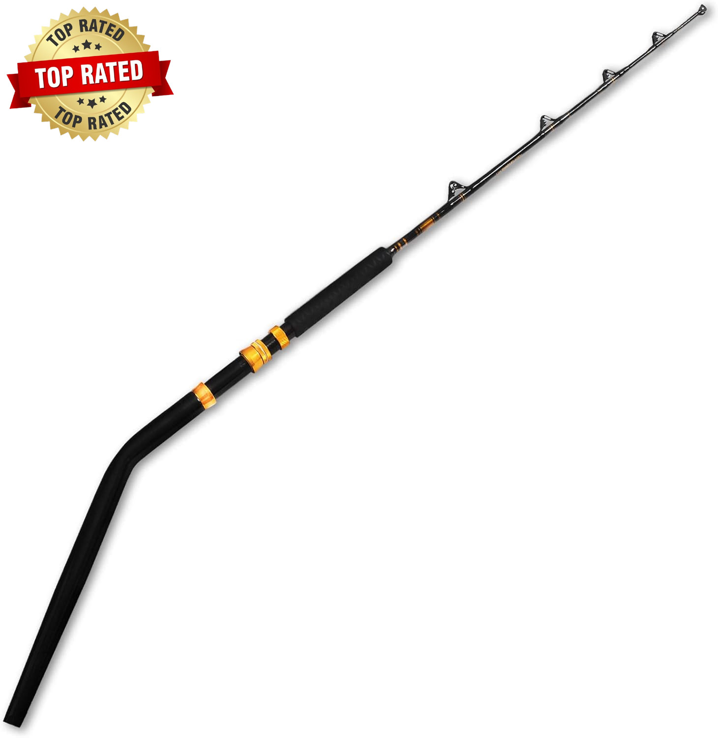 Bent Butt Fishing Rod 2-Piece Saltwater Offshore Trolling Rod Big Game Roller Ro