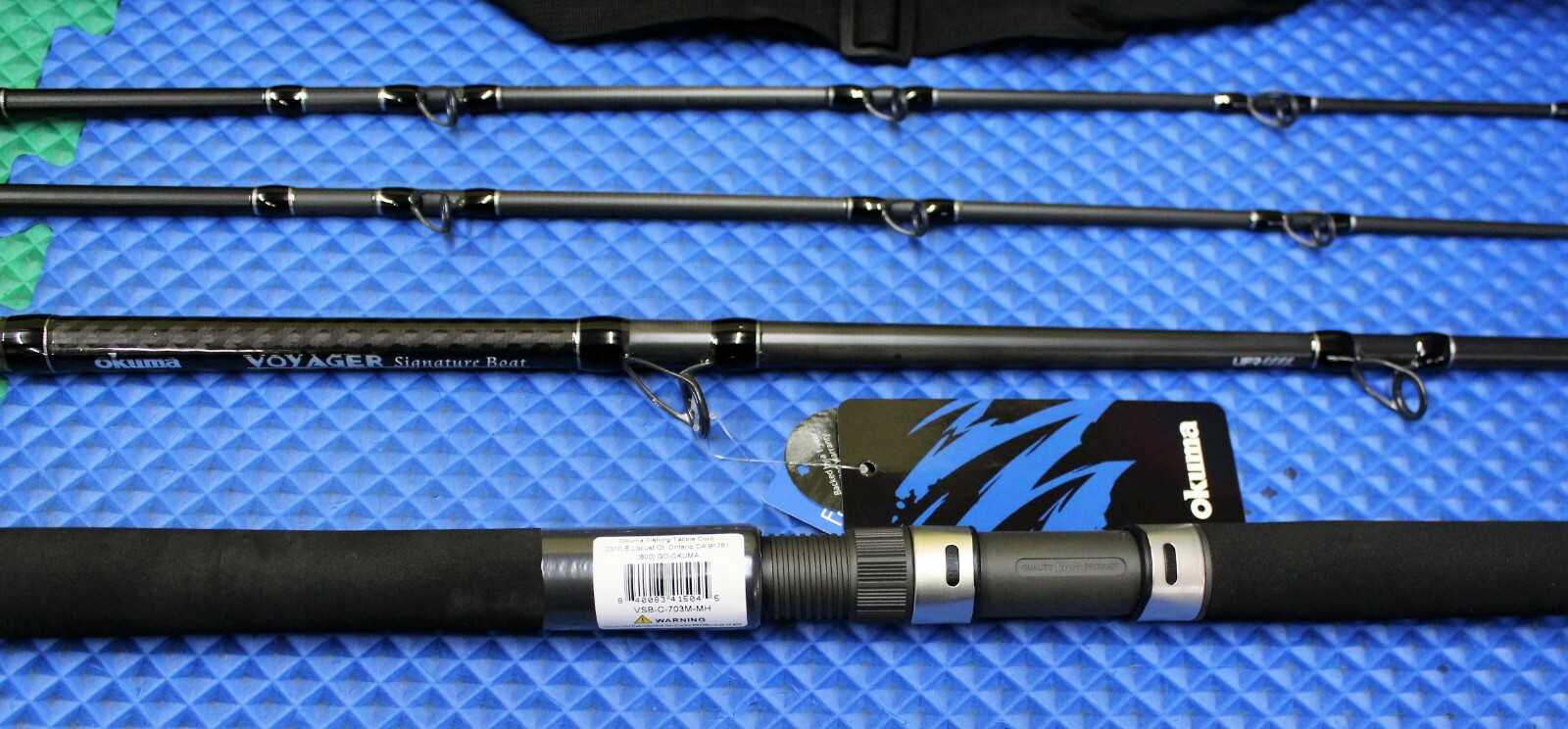 Okuma Voyager Signature Boat Rod 7′ 0″ 3-Pc W/Soft Case 2 Rod Tips VSB-C-703M-MH