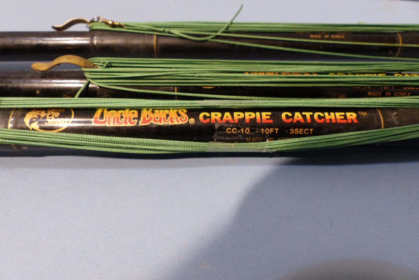 3 Bass Pro Shop 10FT. Uncle Buck Telescopic Crappie Catcher Rods