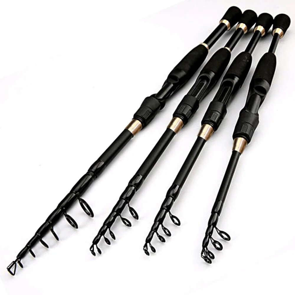 Ultra-Light Fishing Rod Carbon Fiber Spinning Casting Pole Handle Telescopic Sea