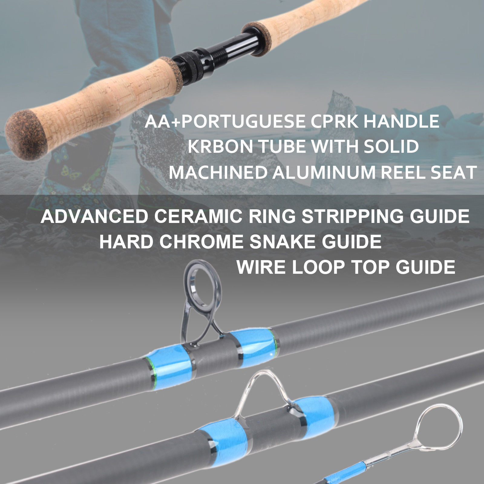 Two-handed fly fishing rod spey and switch medium fast fly rod with cordura tube