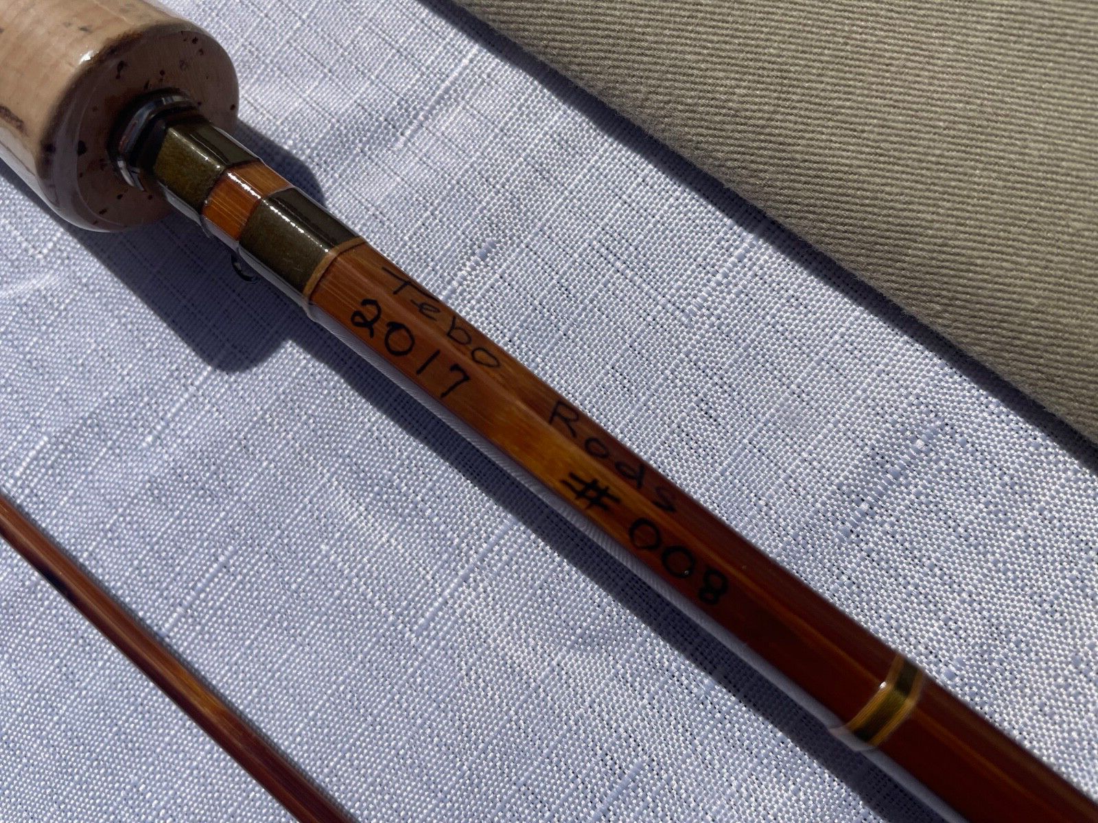 Custom Tebo Tonkin Cane Fly Fishing Rod, 8′ 0″, #9, 2 piece, New w/ Rod Tube