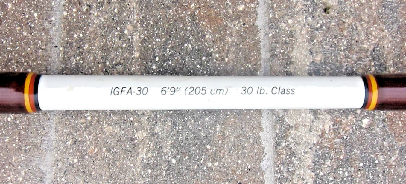 Vintage FENWICK IGFA-30 FENGLASS Stand-Up Rod; AFTCO: 6’9″; 30-60lb – GOOD USED!