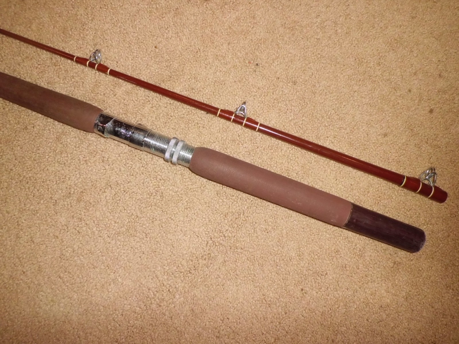 Vintage FENWICK Feralite PLB70C Conventional Boat 7′ Rod- USA 20-30lb- # L198074