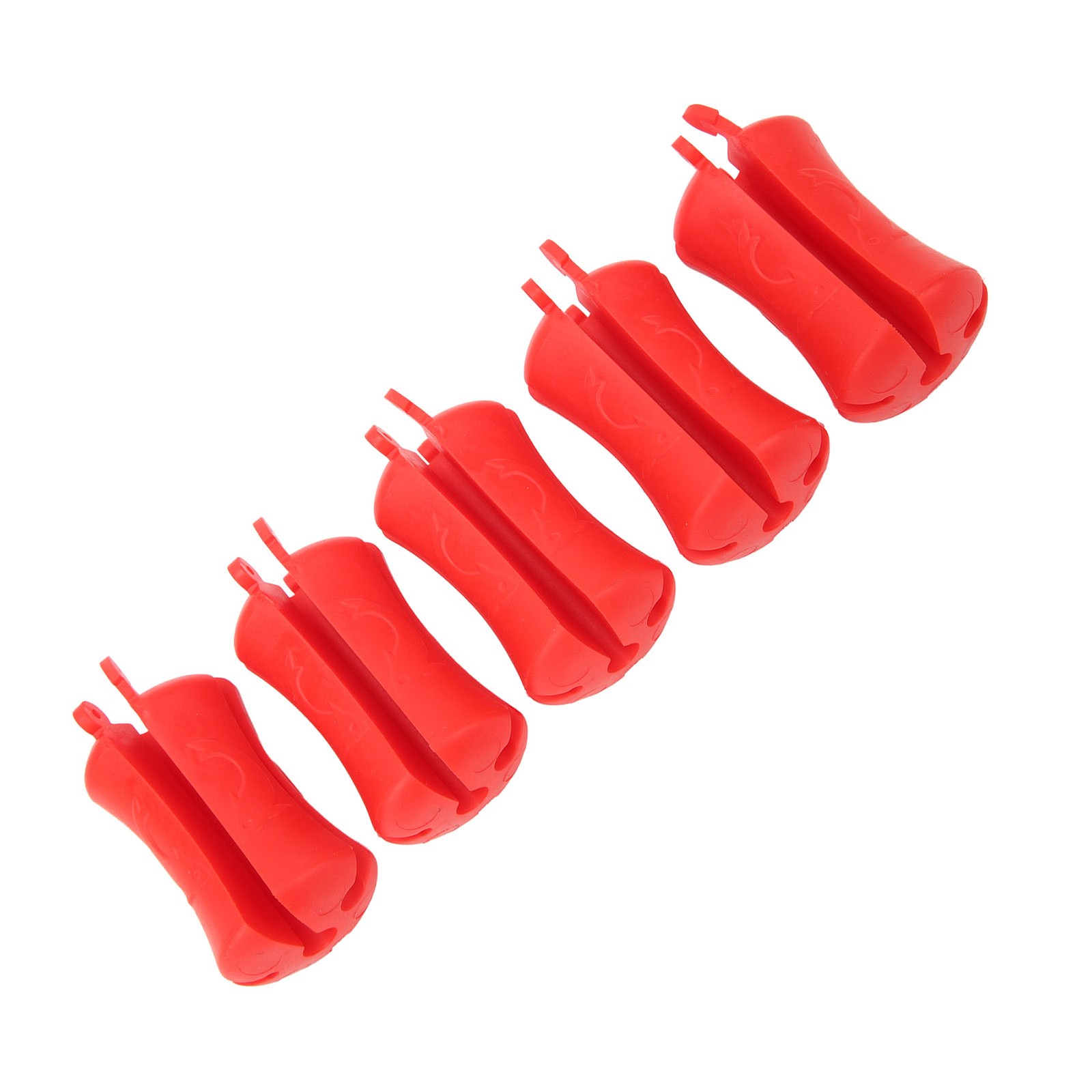 (Red)5PCS Portable Fishing Rod Fixed Ball Silicone Reusable Fishing Rod WT